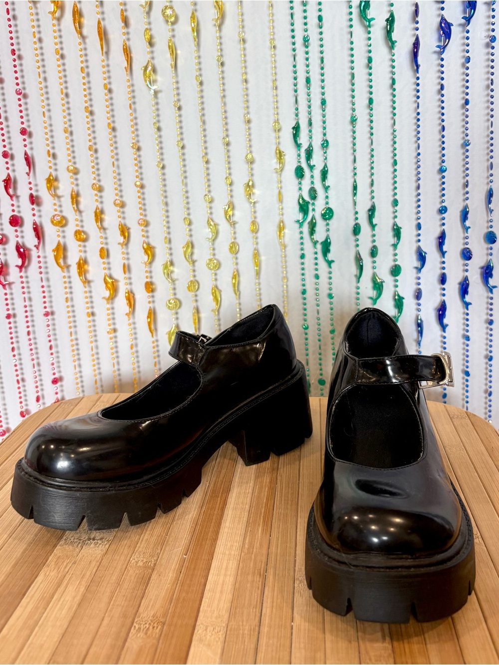 Black Chunky Mary Jane Shoes